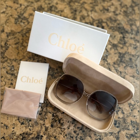 NIB Chloé square sunglasses in silver Turtledove CE725S 272 main image 5
